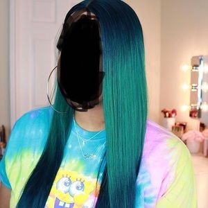 Straight Azure Green Wig 💚